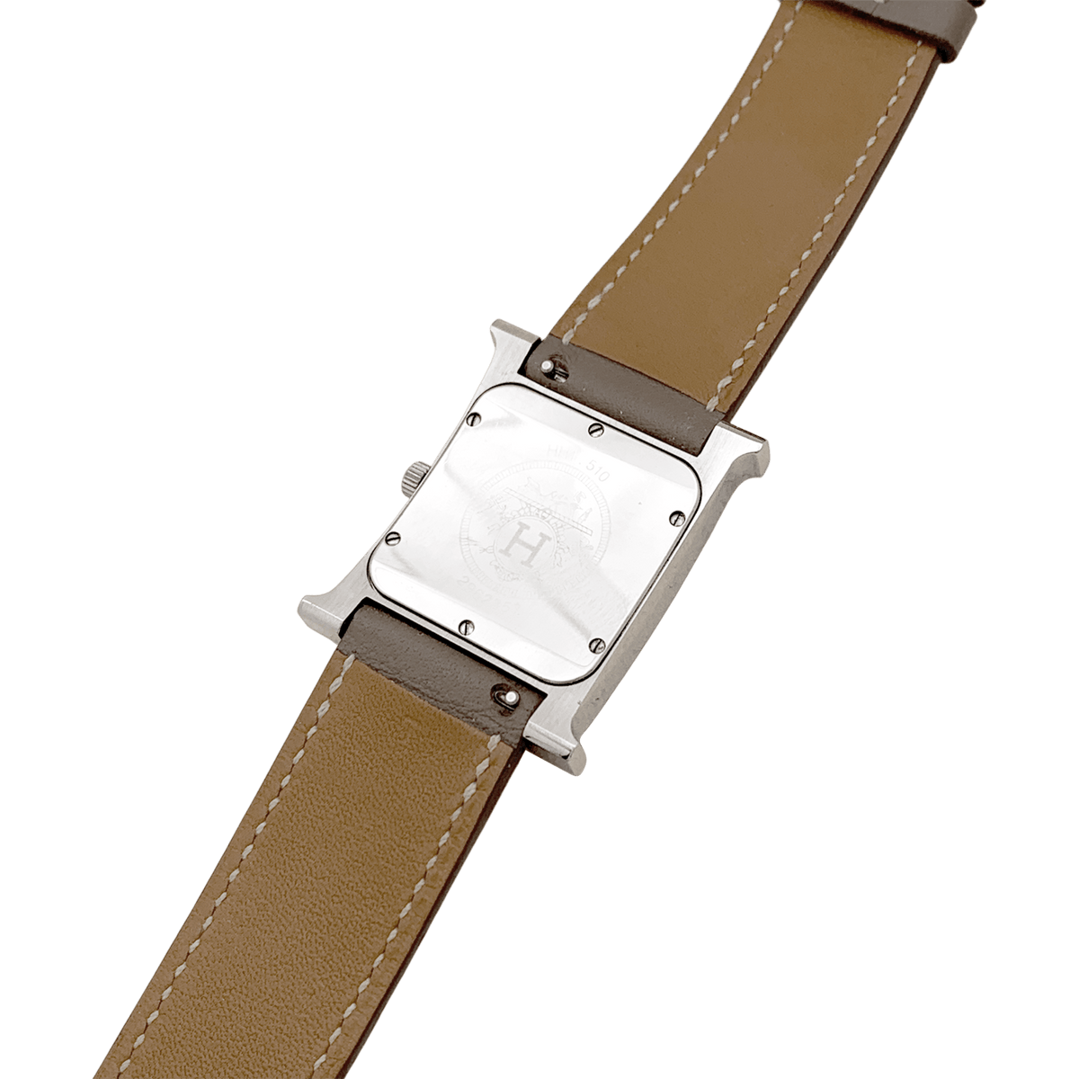 Montre HERMÈS "Heure H" GM en acier et cuir