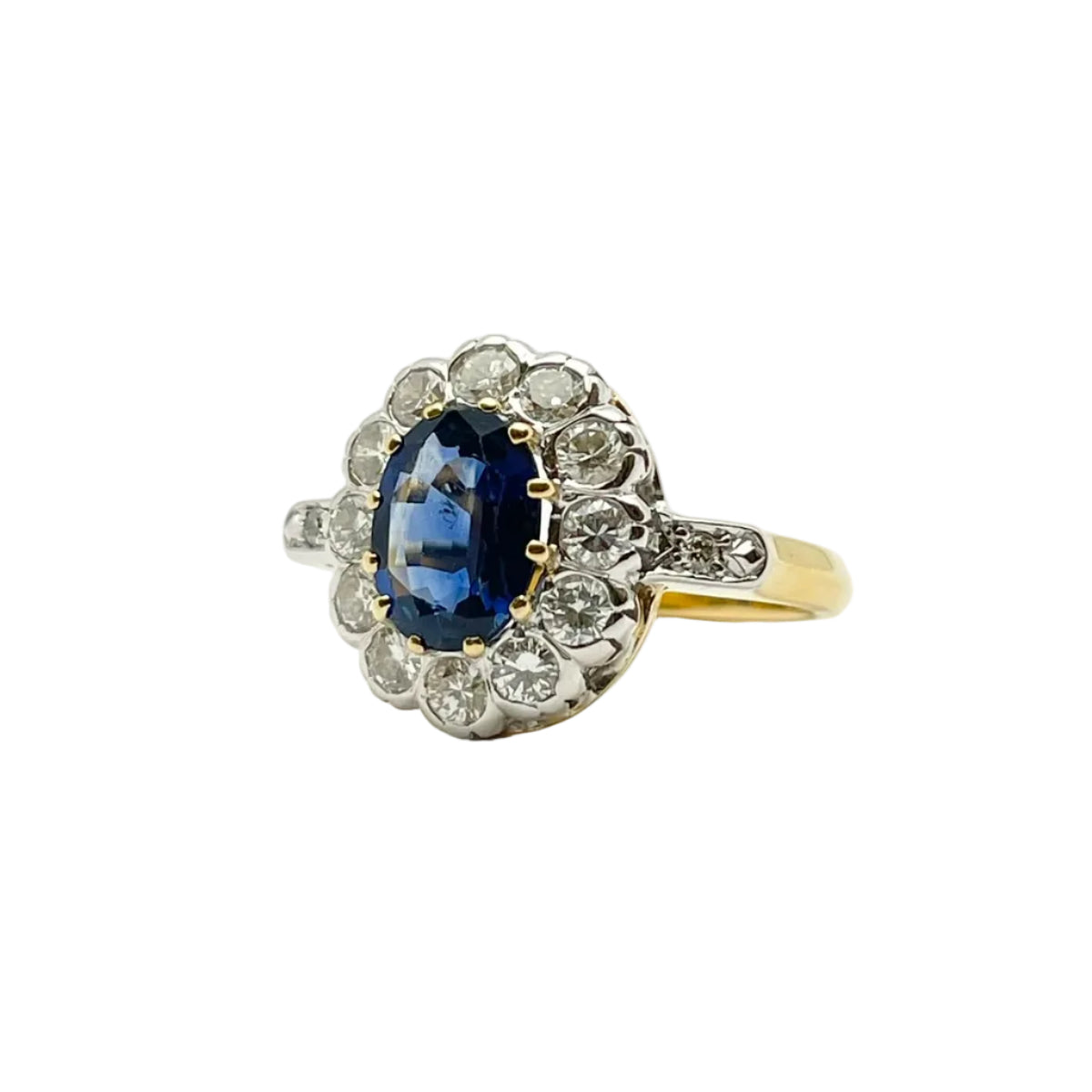Bague Marguerite en or blanc, or jaune, saphir et diamants