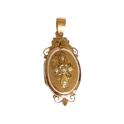 Médaille en or rose et perle