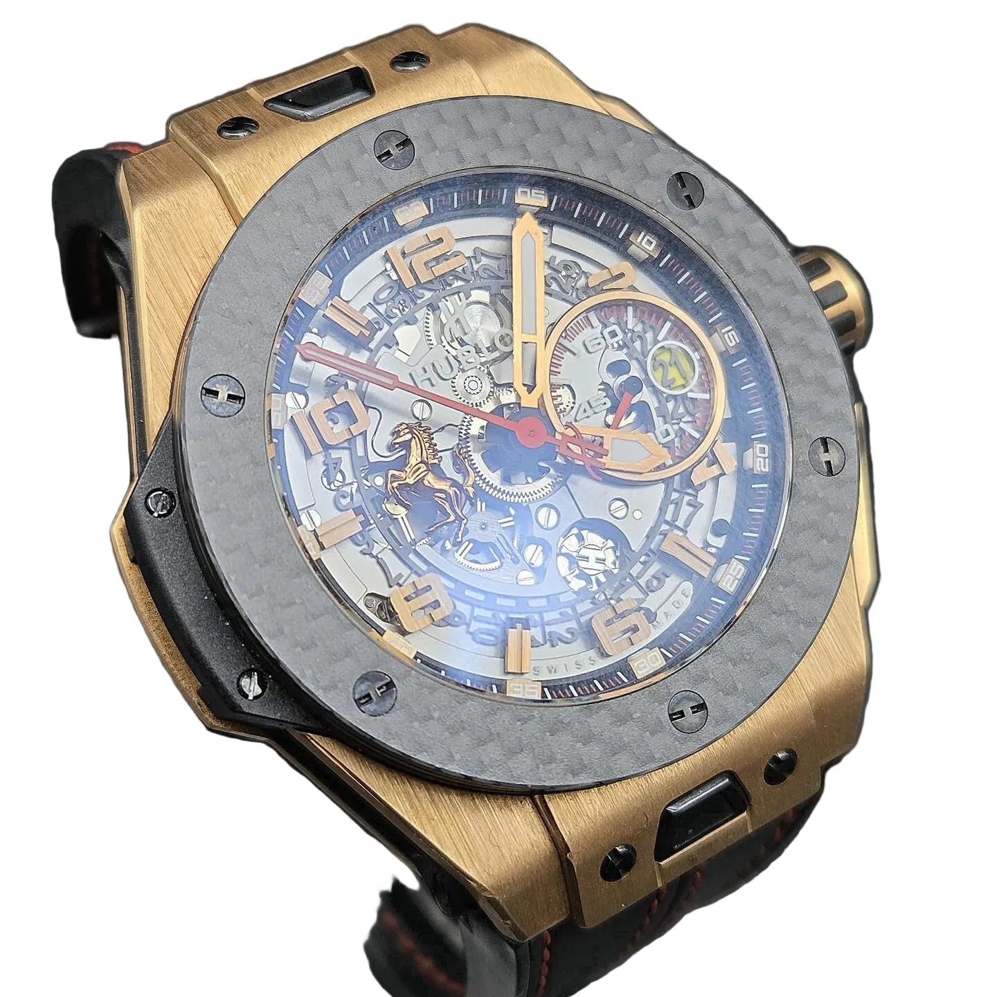 Montre HUBLOT "Big Bang Ferrari" en or rose et carbone