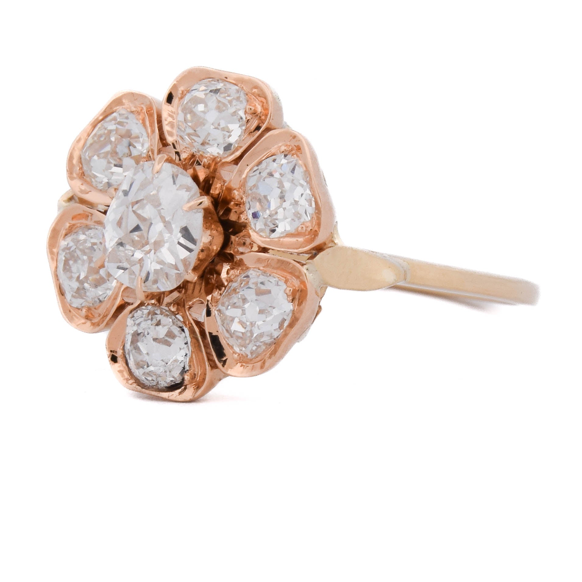 Bague Marguerite en or jaune et diamants