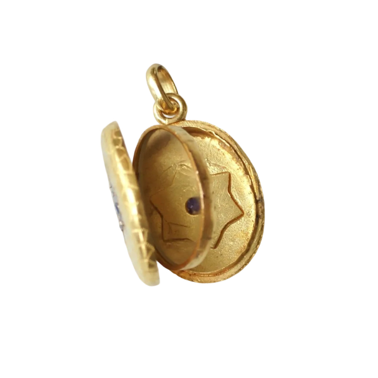 Pendentif en or jaune, rubis, saphirs et diamants