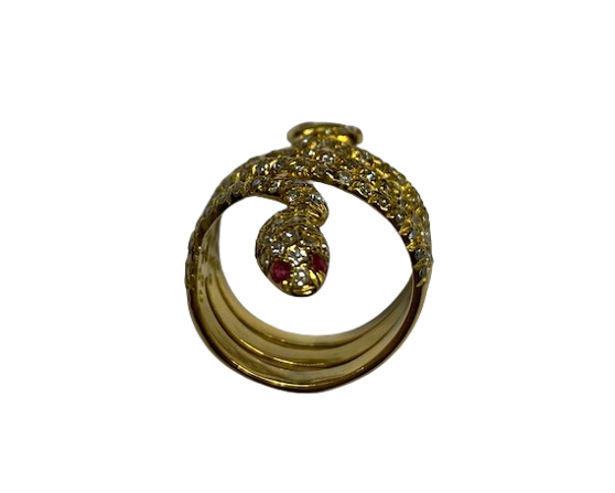 Bague en or jaune et diamants