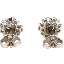 Boucles d'oreilles Puces en or blanc, saphirs et diamants