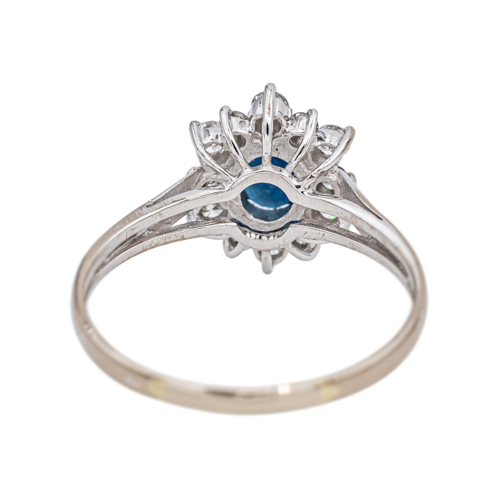 Bague Margueritte Or blanc Saphir 
