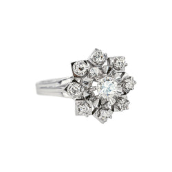Bague Marguerite  Or blanc Diamant