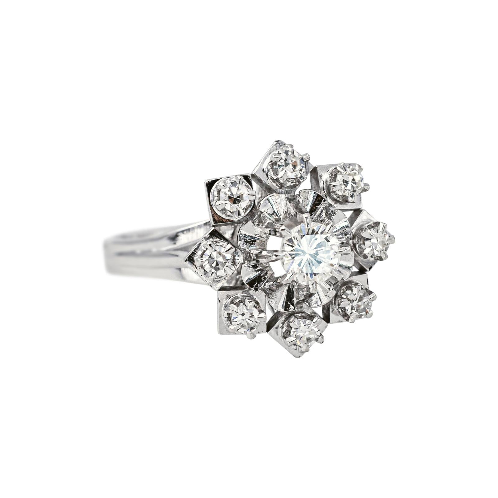 Bague Marguerite  Or blanc Diamant
