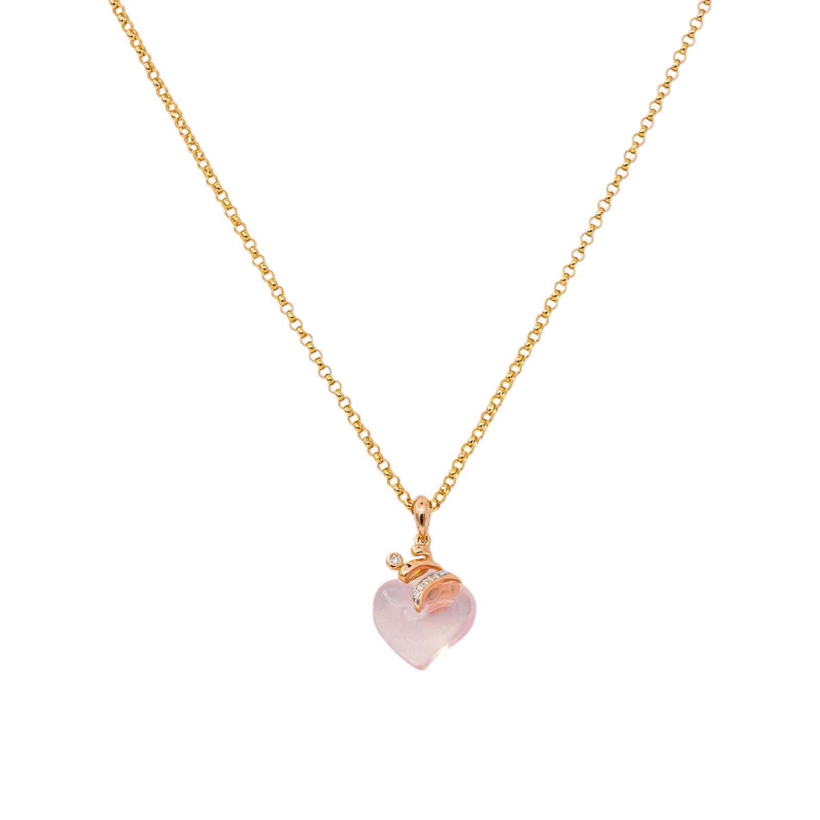 Collier Or jaune Quartz rose