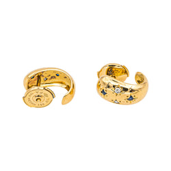 Boucles d'oreilles Demi créoles Or jaune Diamant