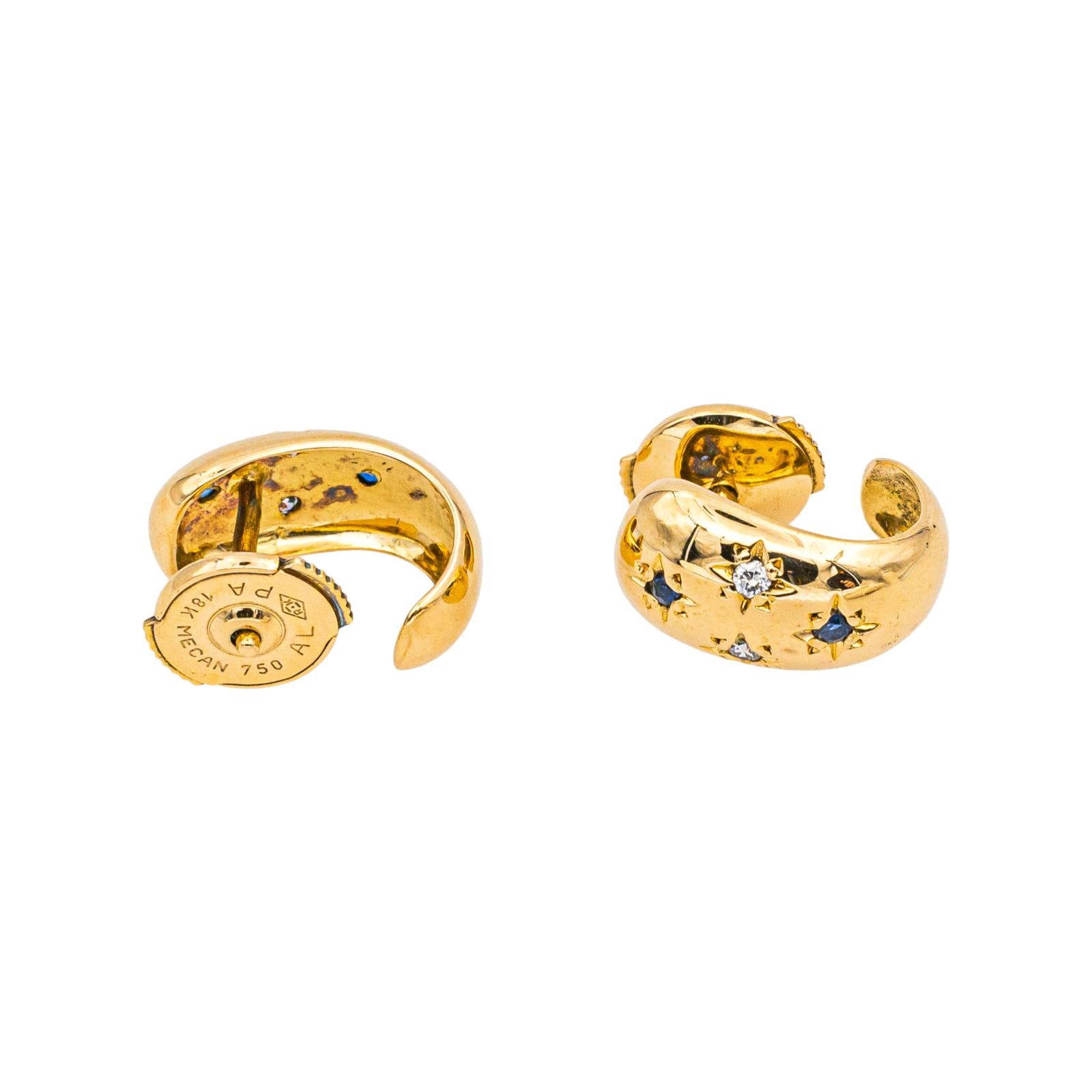 Boucles d'oreilles Demi créoles Or jaune Diamant