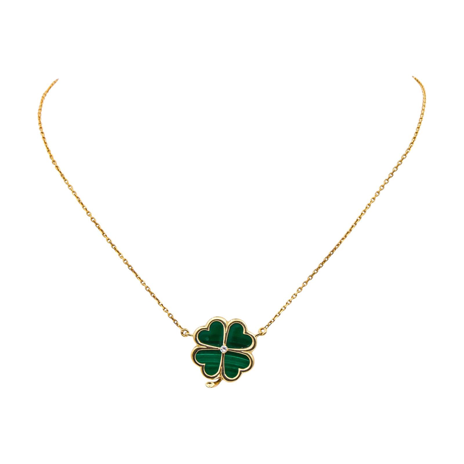 Collier Or jaune  Malachite