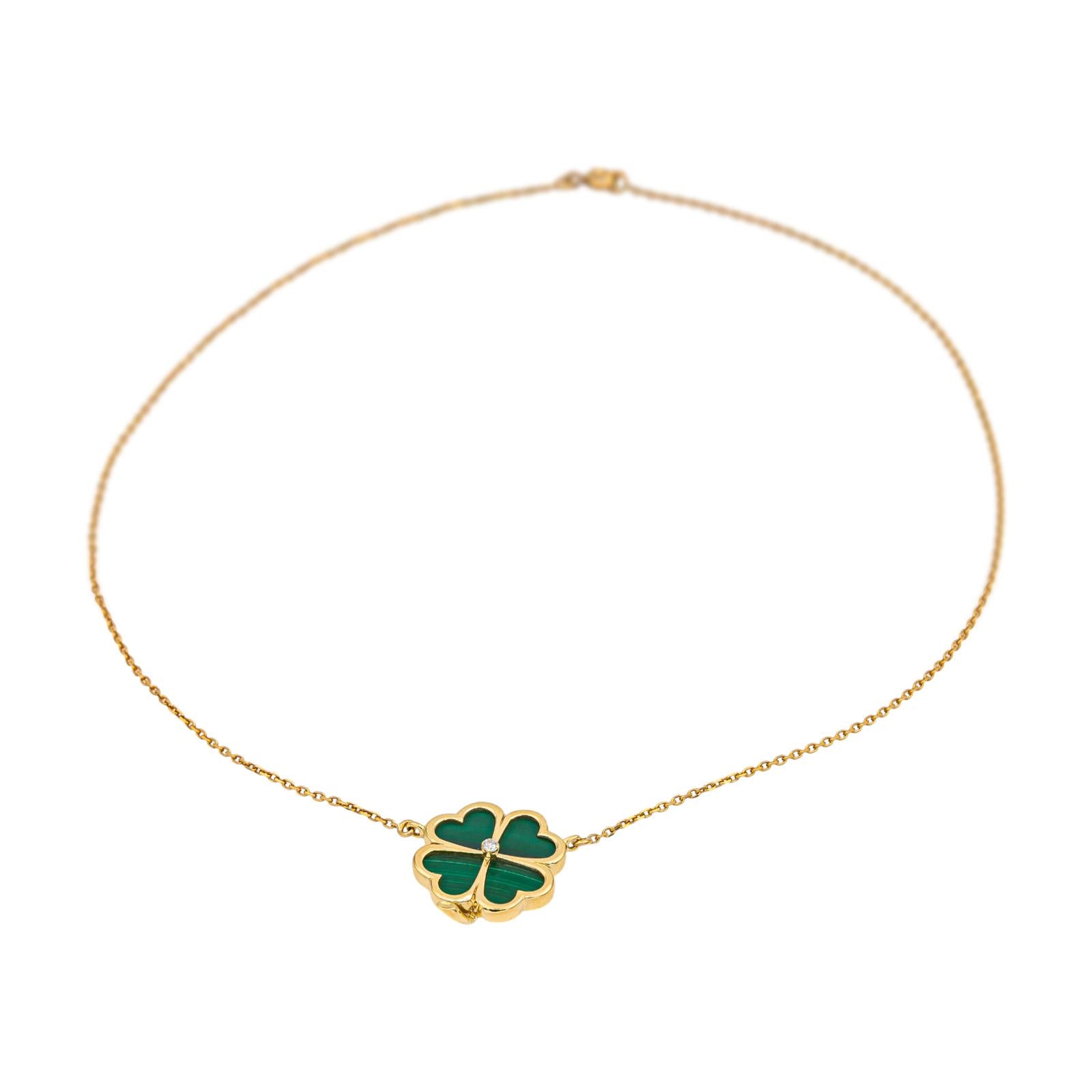 Collier Or jaune  Malachite