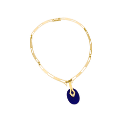 Collier Pendentif en or jaune, lapis-lazuli et diamant