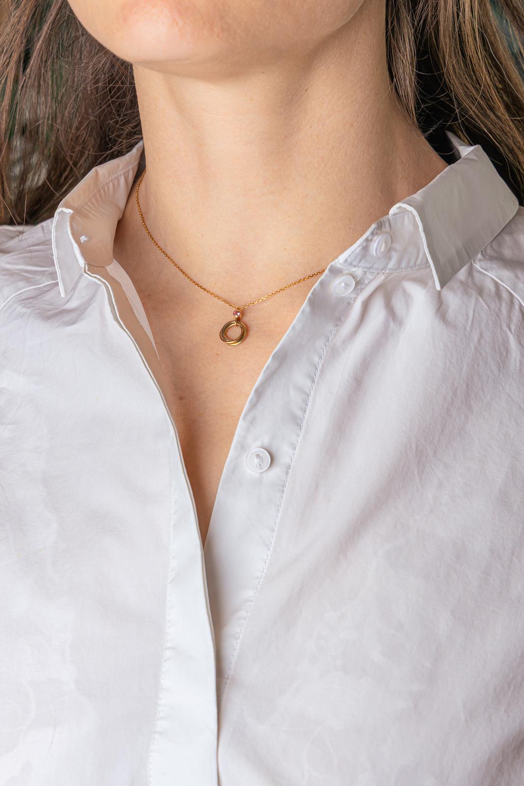 Cartier Collier Trinity Or jaune Saphir rose