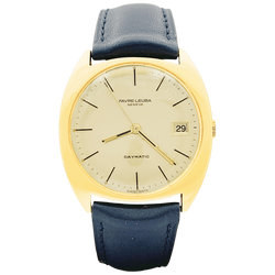 Montre Favre Leuba, or jaune, cuir.