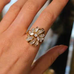 Bague Cocktail en or jaune et diamants