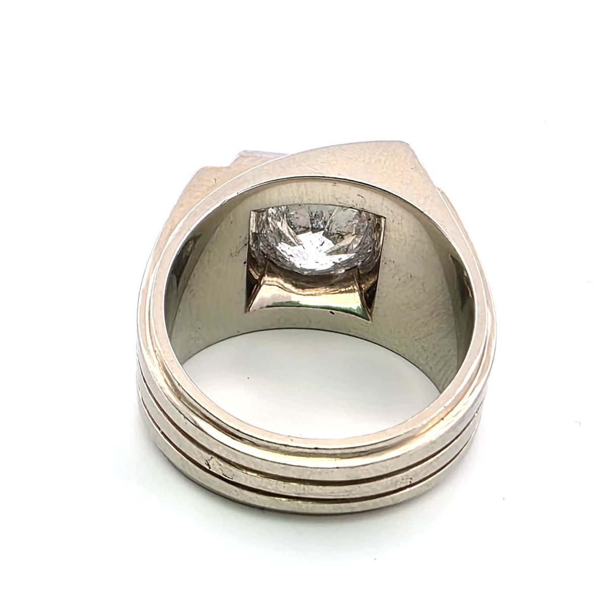Bague Tank en or blanc, or jaune et diamants