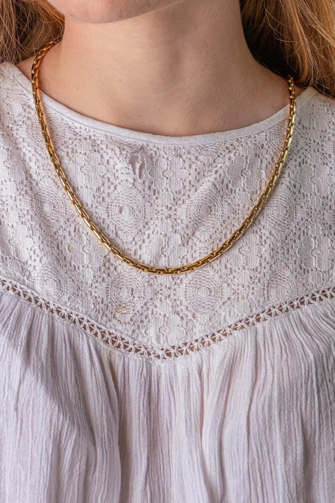 Collier maille Grain de riz Or jaune