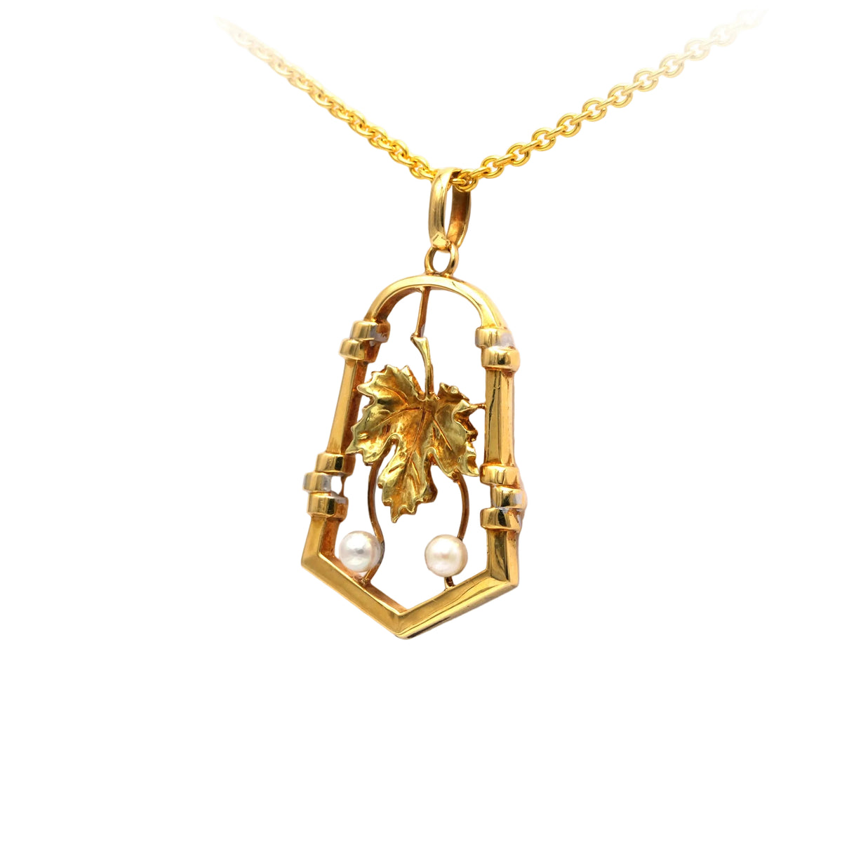 Pendentif en or jaune et perles
