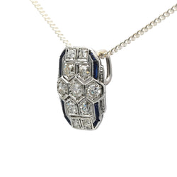 Pendentif en or blanc, saphirs et diamants