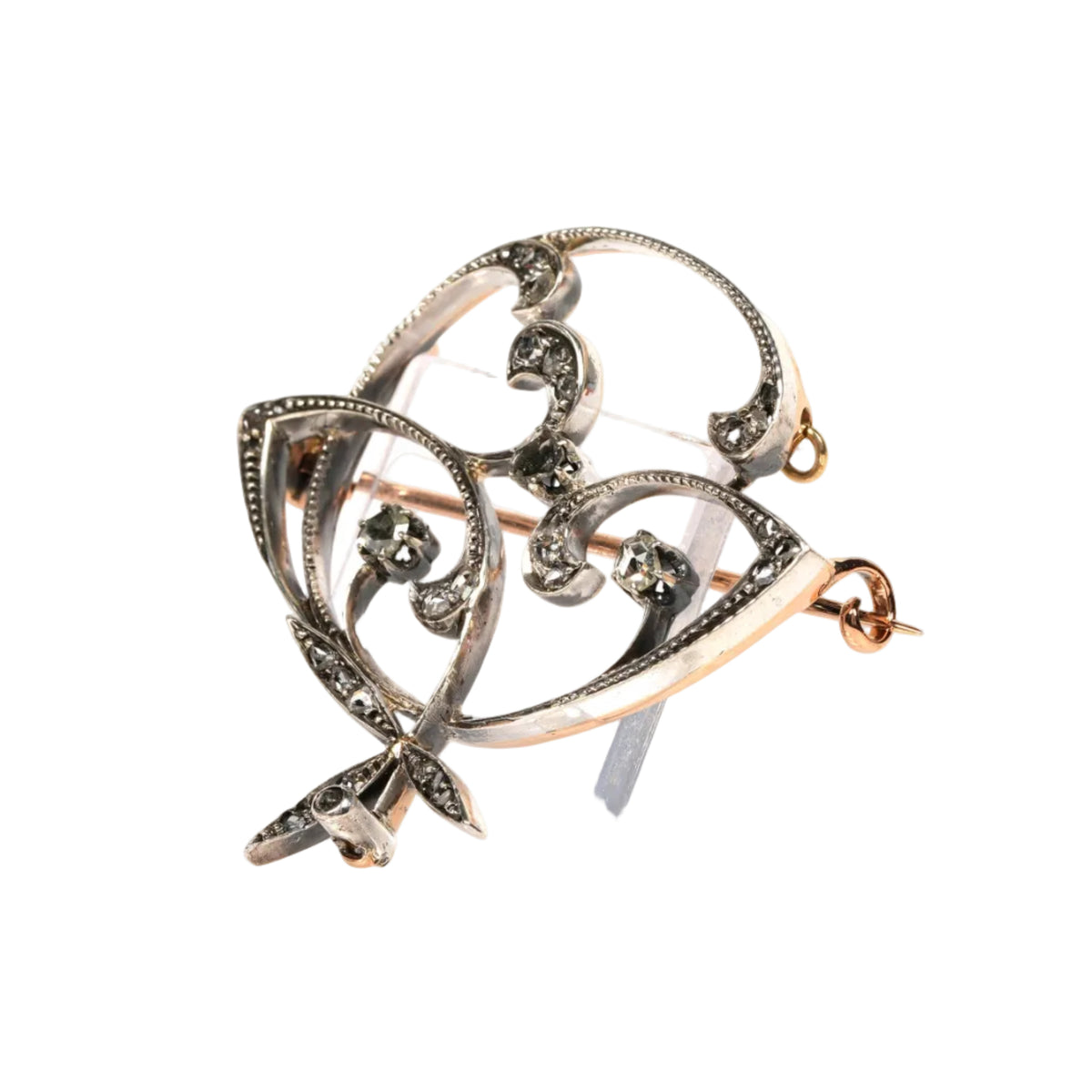 Broche Épingle en or blanc, or jaune et diamants