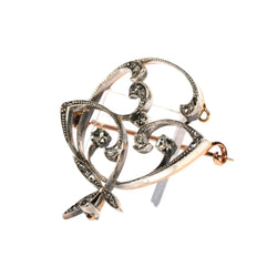 Broche Épingle en or blanc, or jaune et diamants