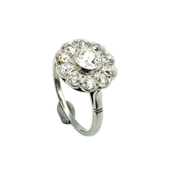 Bague Marguerite en platine et diamants