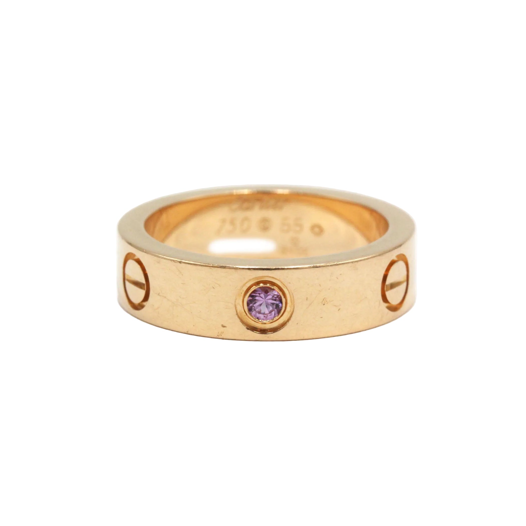 Bague Alliance CARTIER "Love" en or rose et saphir
