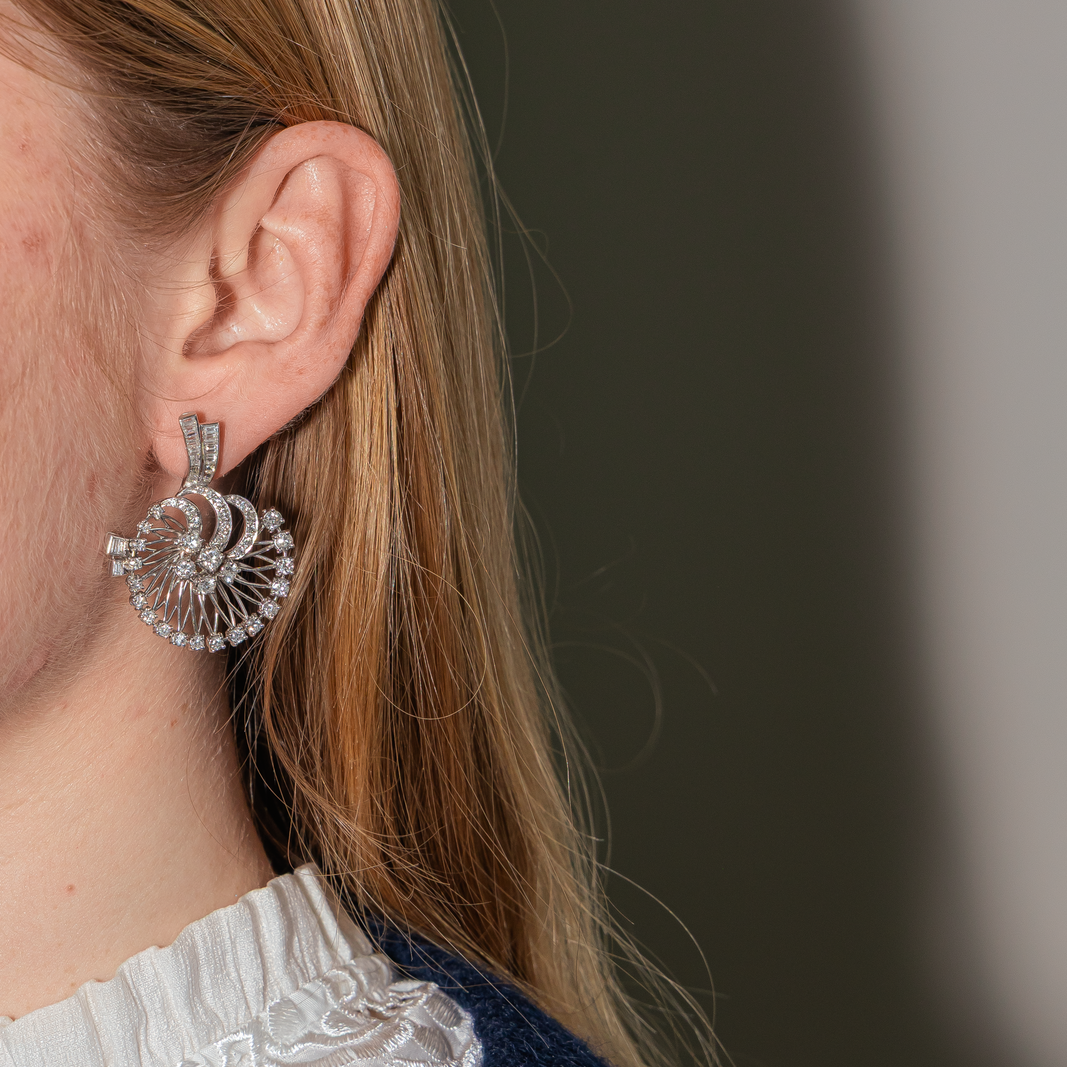 Boucles d'oreilles Or blanc Diamant