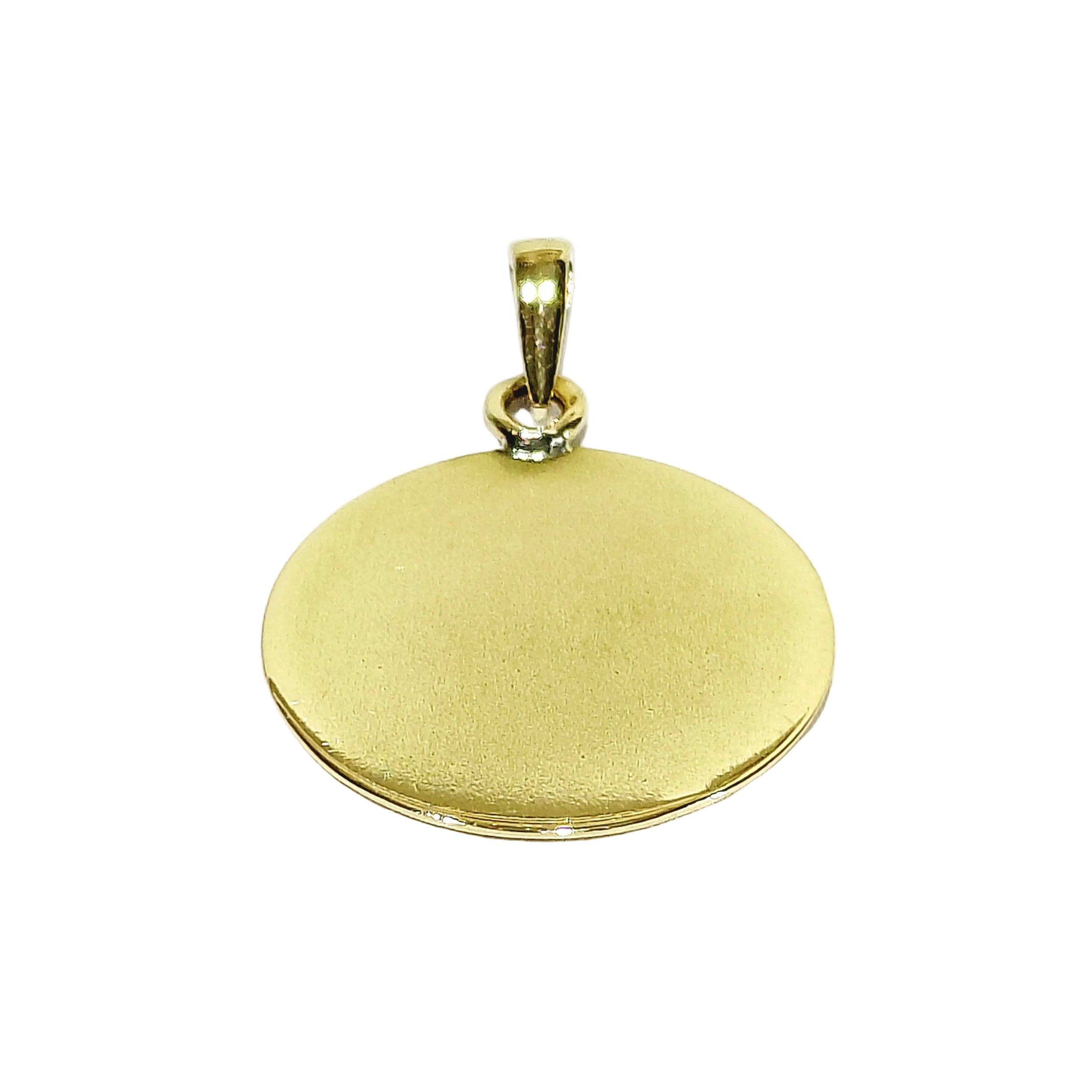 Médaille AUGIS en or jaune, rubis et diamant