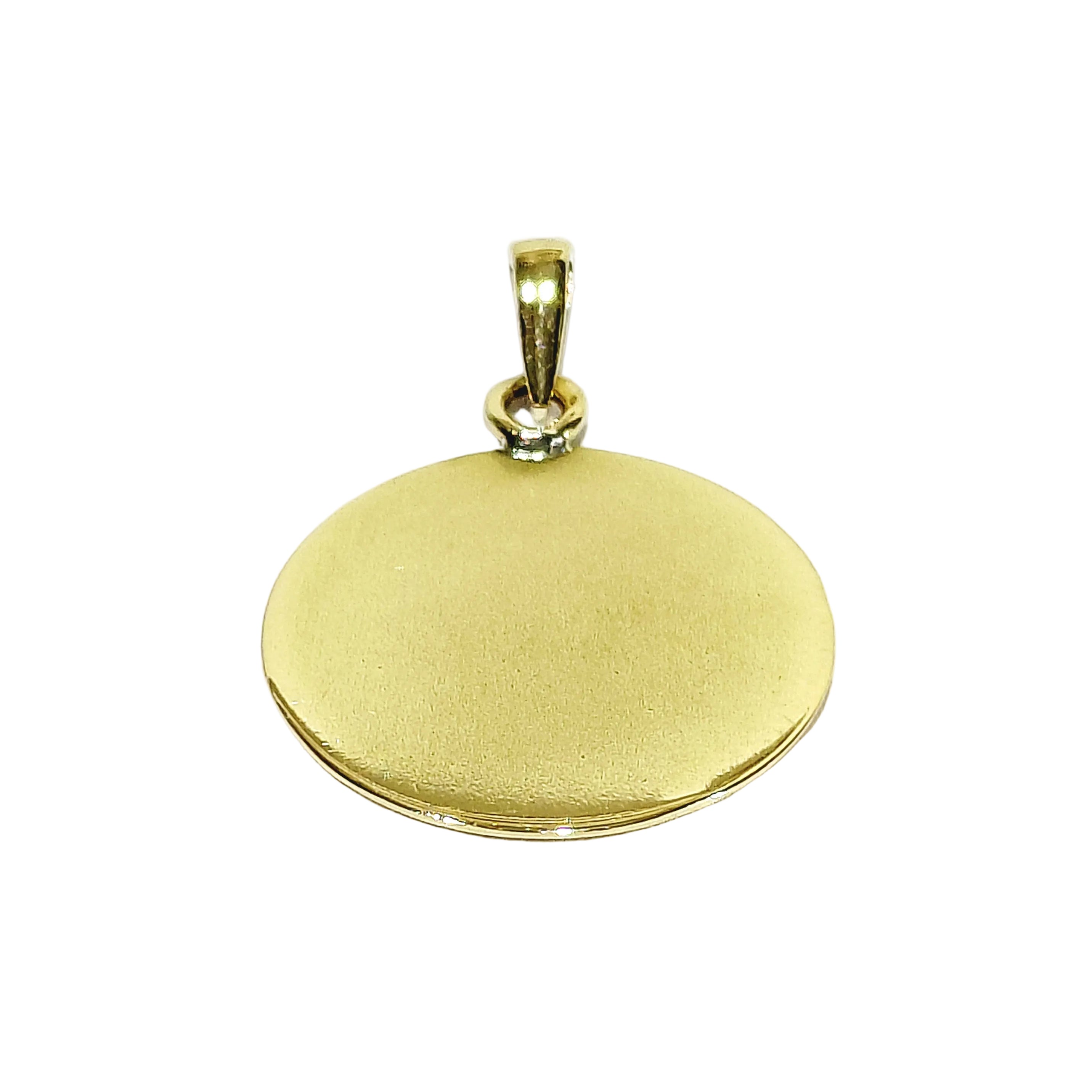Médaille AUGIS en or jaune, rubis et diamant