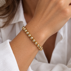 Bracelet Ligne en or jaune et diamants