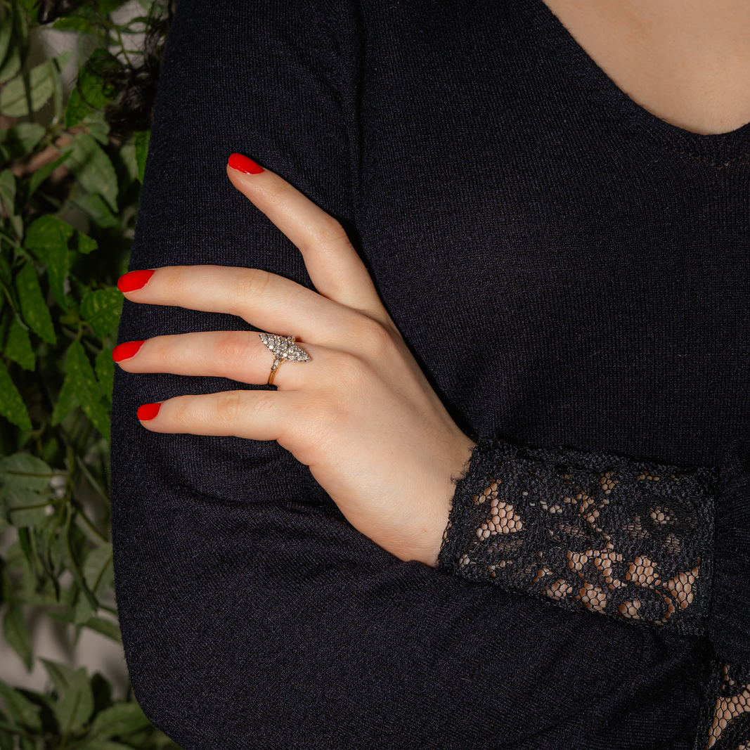 Bague  Marquise  Or jaune Diamant 