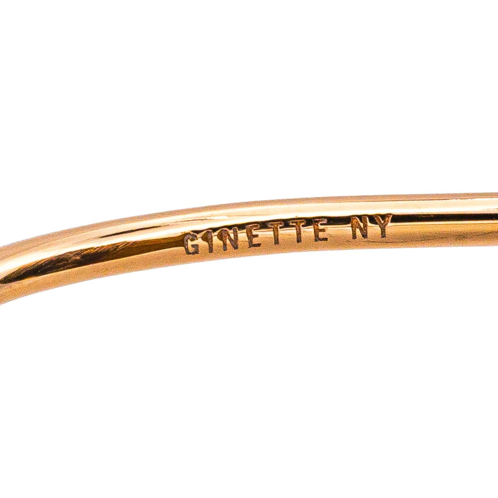 Ginette NY Bague Ever Tiger Eye Disc Ring Or rose Œil de tigre