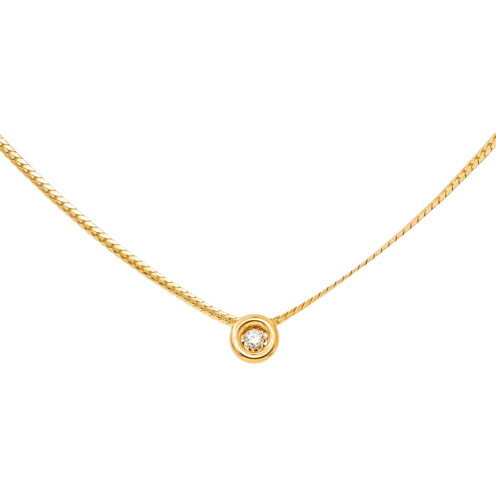 Collier Solitaire Or jaune Diamant