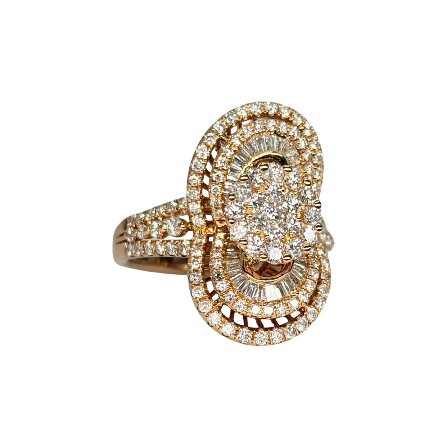 Bague Pavée en or rose et diamants