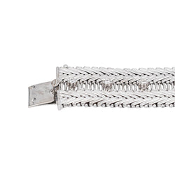 Bracelet Manchette Or blanc Diamant