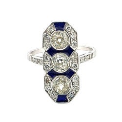 Bague Trilogie en or blanc, émail et diamants