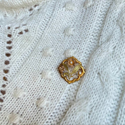 Broche Épingle en or jaune et perle