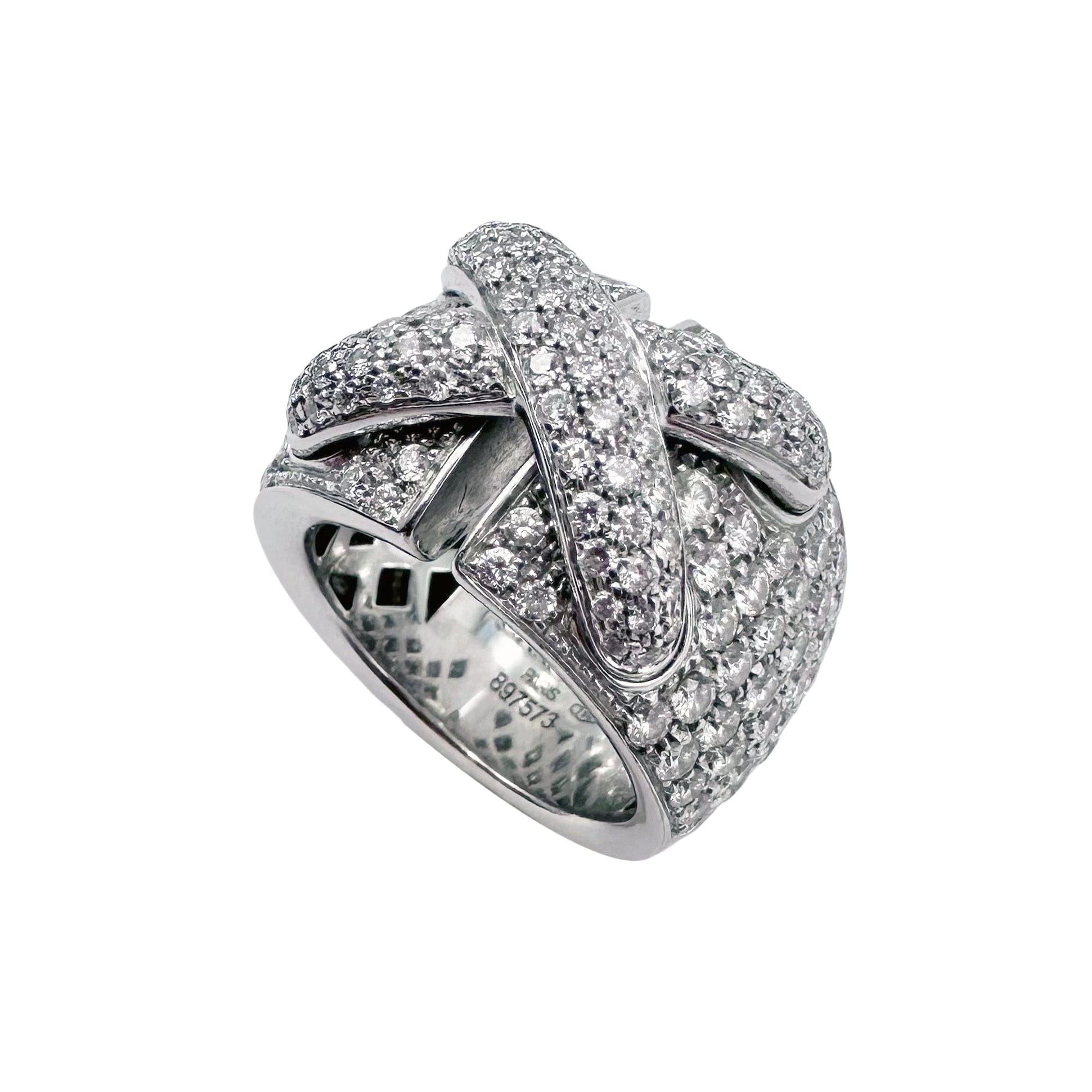 Bague Bandeau CHAUMET Liens XL en or blanc et diamants