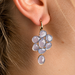 Boucles d'oreilles Pendantes POMELLATO en or jaune et pierres de Capri