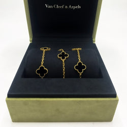 Collier Sautoir VAN CLEEF & ARPELS "Vintage Alhambra" en or jaune et onyx