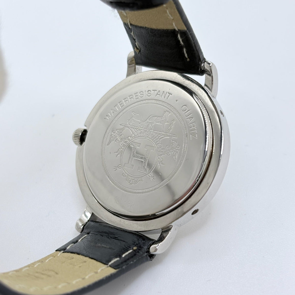 Montre HERMÈS "Clipper" en or jaune, acier et cuir