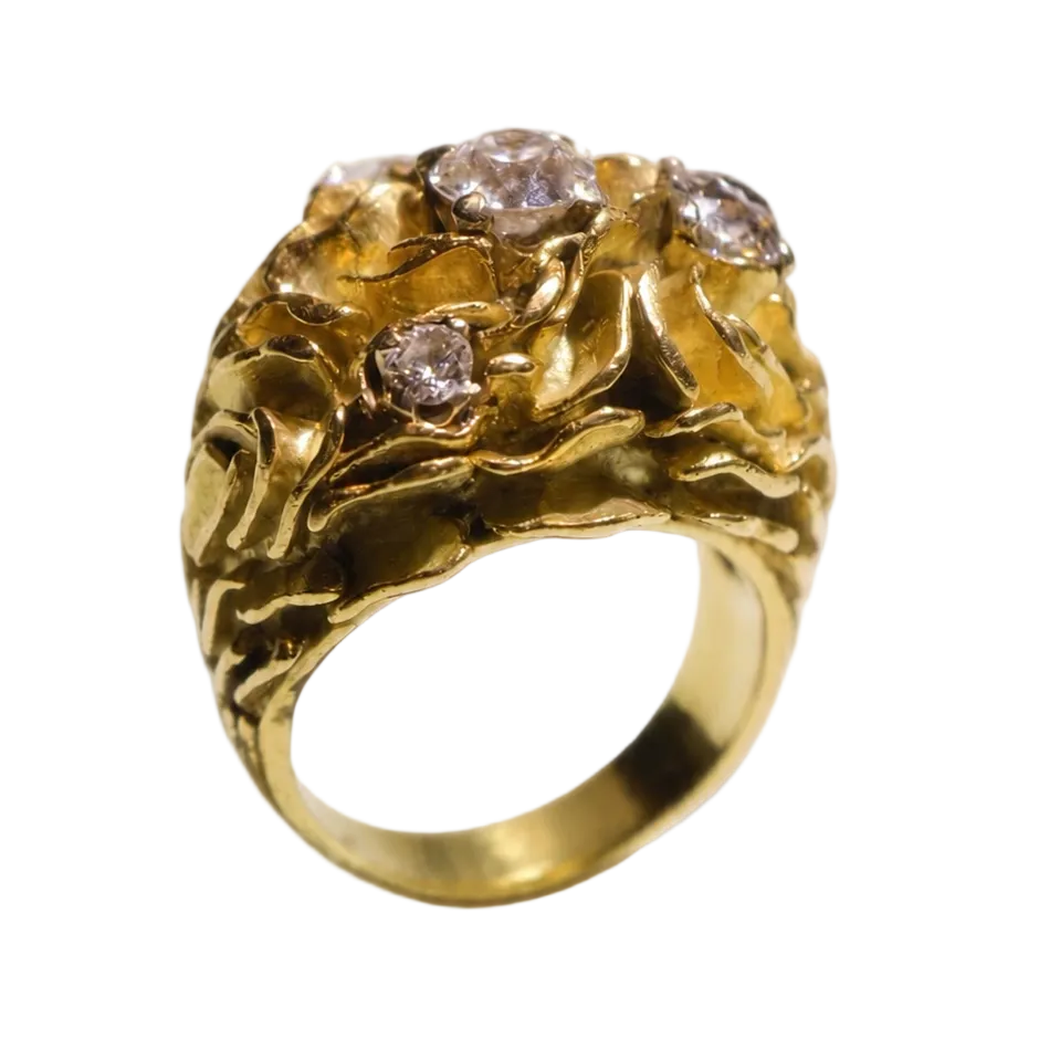 Bague Cocktail en or jaune et diamants