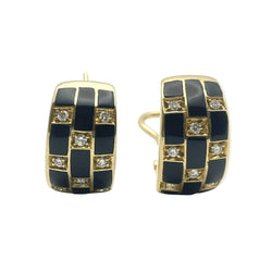Boucles d'oreilles Clips LEO PIZZO en or jaune, émail et diamants