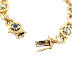 Bracelet Maille en or jaune, saphirs et diamants
