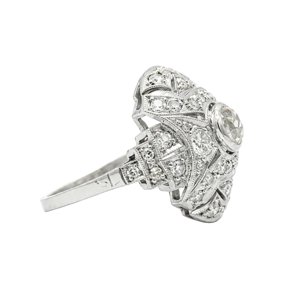 Bague Dôme en platine et diamants