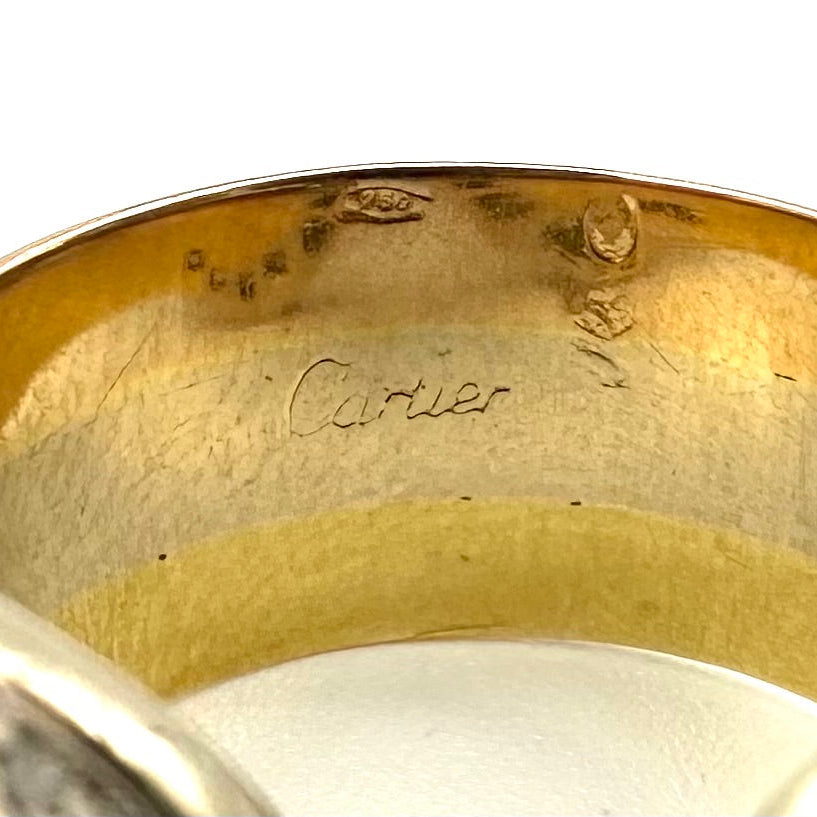 Bague CARTIER "Double C" en or blanc, or jaune, or rose et diamants