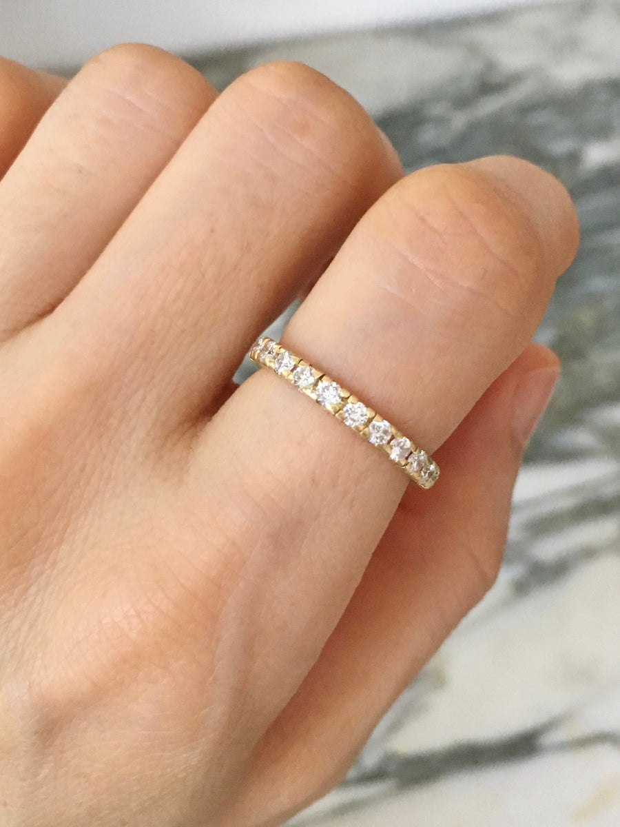 Bague Alliance en or jaune et diamants