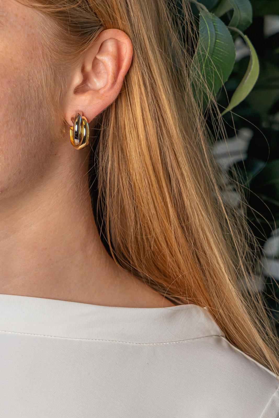 Cartier Boucles d'oreilles Créoles Trinity  Or jaune